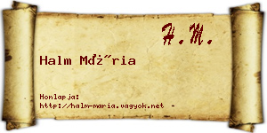 Halm Mária névjegykártya